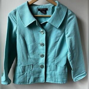 ETCETERA linen Blend Jacket Career Office Tailored Feminine‎ Modest Librarian 2